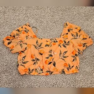 LOFT Orange Floral Blouse